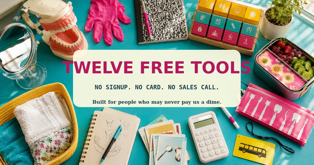 We Built Twelve Free Tools For People Who May Never Pay Us a Dime social preview