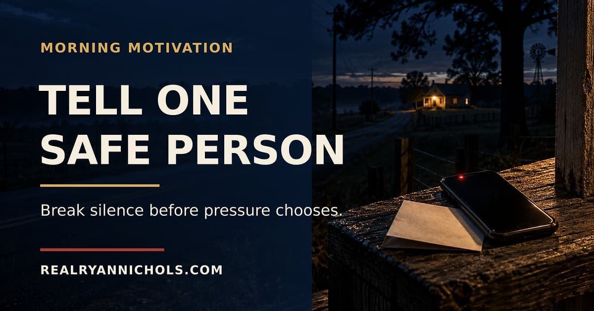 Tell One Safe Person Before the Pressure Decides for You social preview