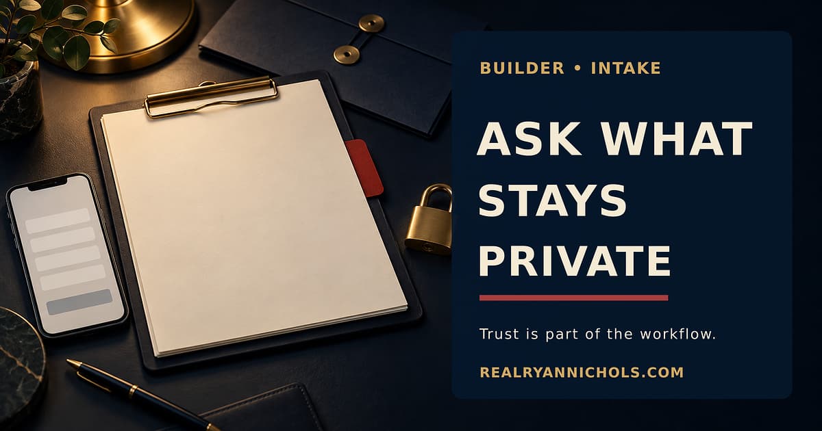A Good Intake Form Asks What Must Stay Private social preview