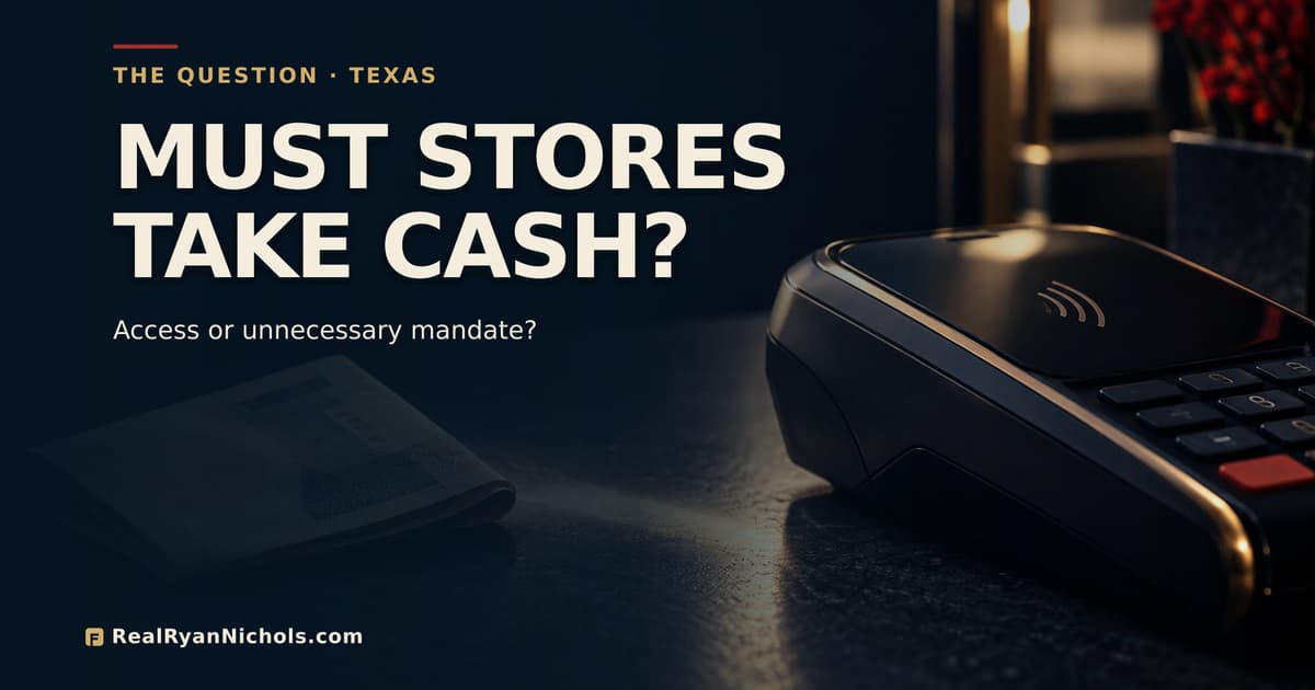 Should Texas Require In-Person Stores to Take Cash? social preview