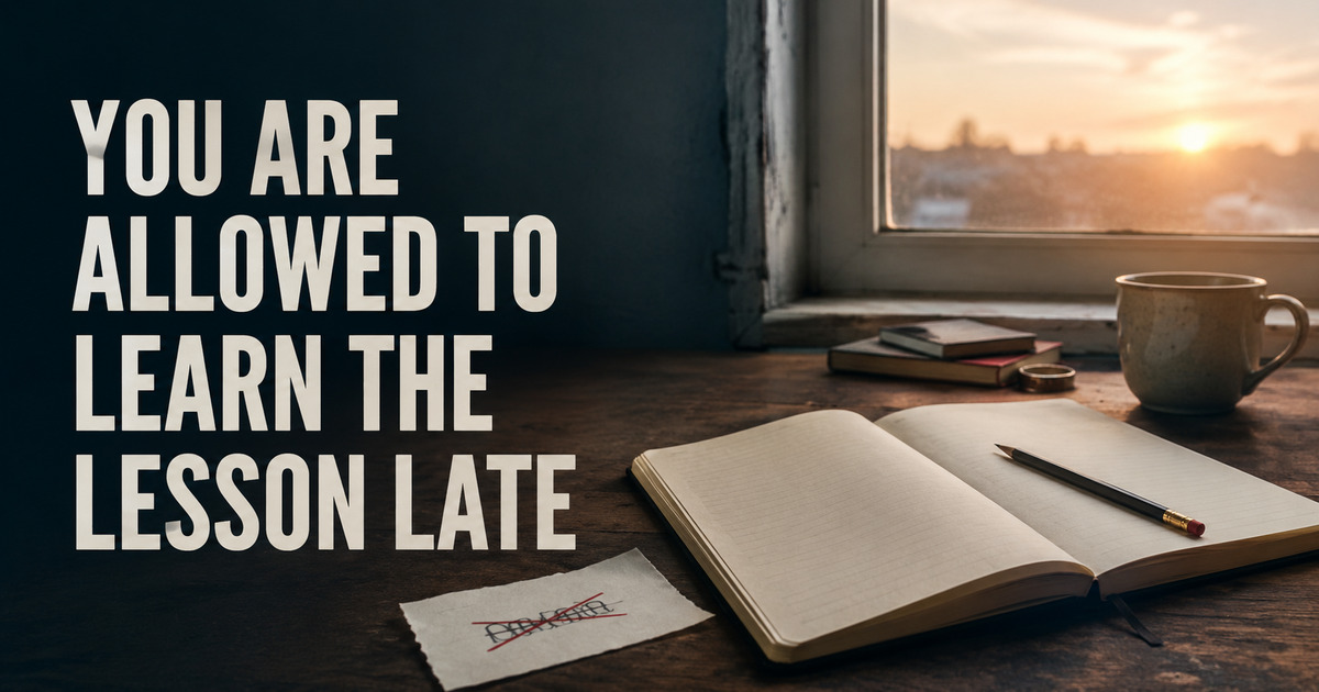 You Are Allowed to Learn the Lesson Late social preview