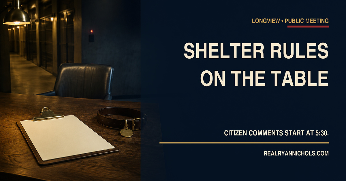 Longview's Animal Shelter Committee Meets Tonight social preview