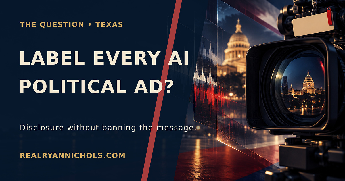 Should Texas Require a Label on Every AI-Generated Political Ad?