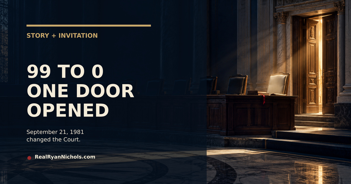The Vote Was 99 to 0. The Door Had Never Opened Before