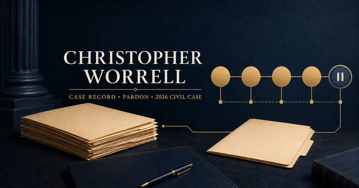 Christopher Worrell J6 Case Record: Bench Trial, 10-Year Sentence, Full Pardon and 2026 Civil Case social preview