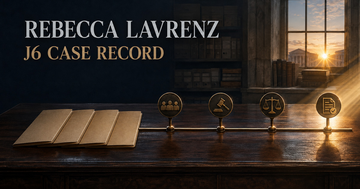 Rebecca Lavrenz J6 Case Record: Four-Count Verdict, Probation, Appeal and Full Pardon social preview