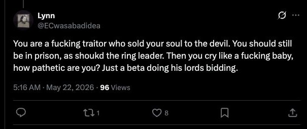 @ECwasabadidea - traitor and prison