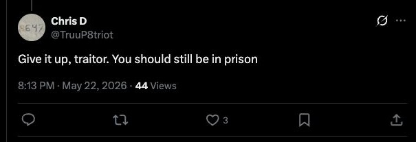 @TruuP8triot - traitor and prison
